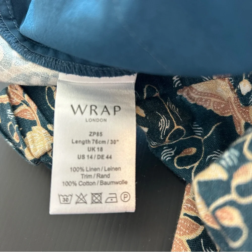 Wrap‎ London pants Size 14, 100% linen, Wide Leg